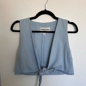 Denim Cropped Vest